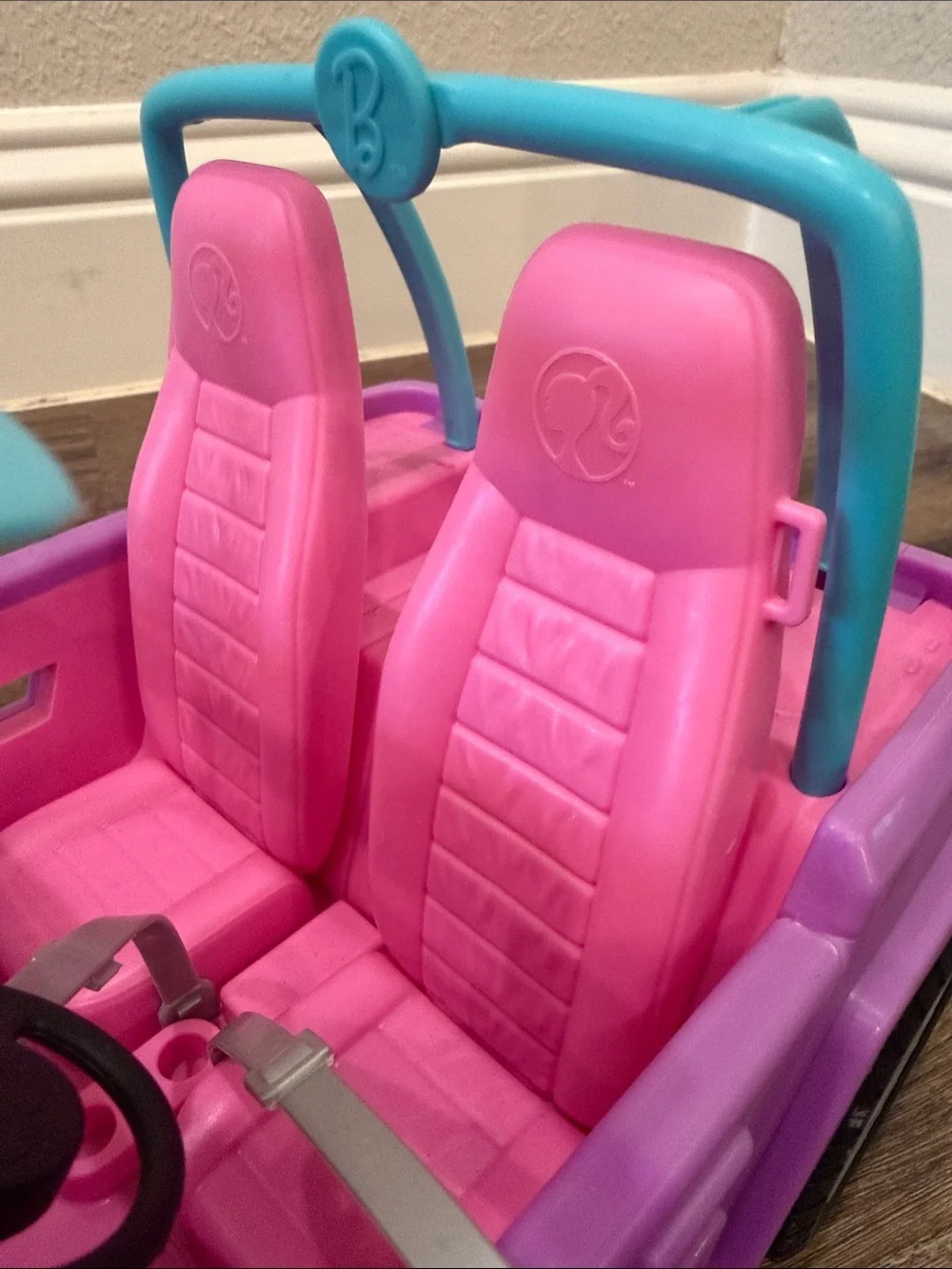 Barbie Purple & Pink Convertible Jeep Toy with Blue Windshield